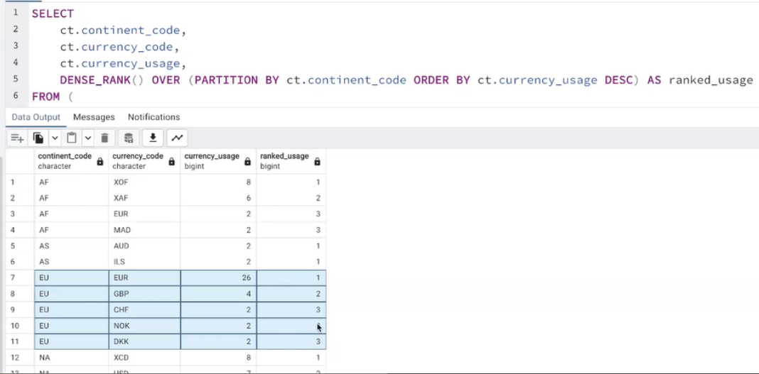 ROW_NUMBER(), RANK(), DENSE_RANK()