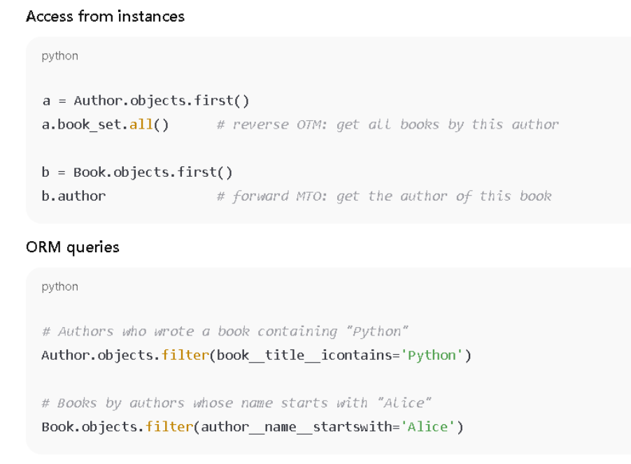 Relationships access